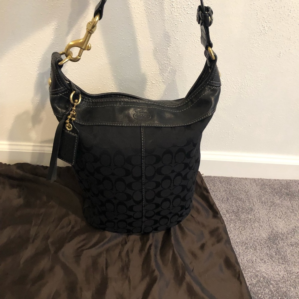 Coach XL Signature Bleecker Duffle Bag in Black